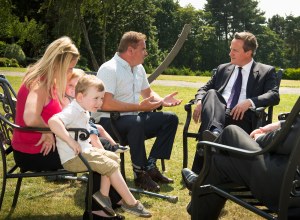 PM chatting with the family